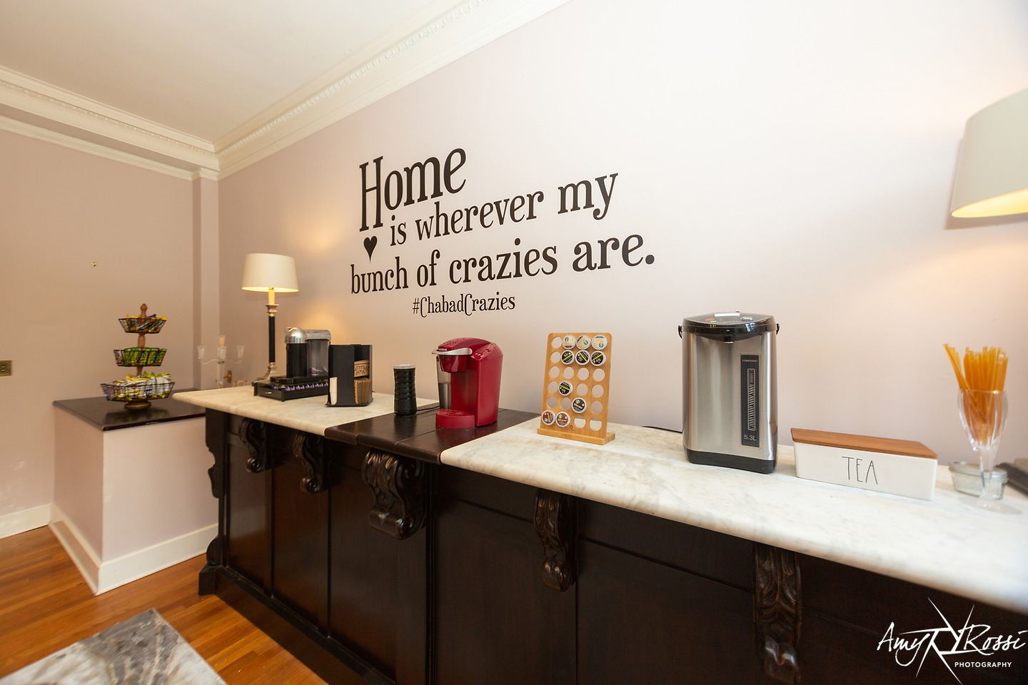 The wall at the Fleishman House: Home is wherever my bunch of crazies are.