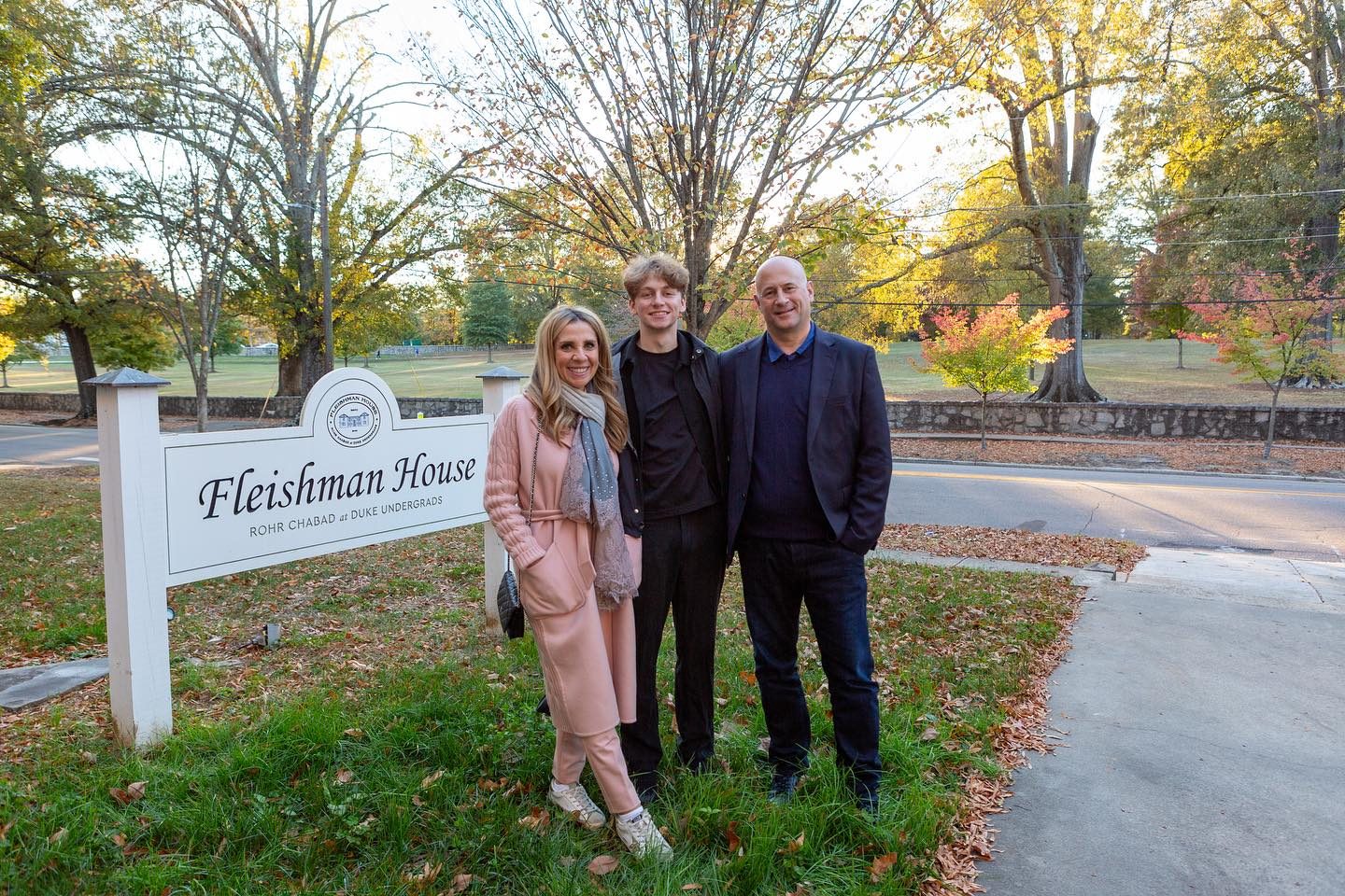 The Fleishman House and Chabad at Duke sign